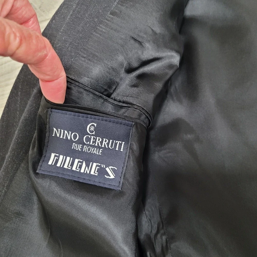 🕴️Vintage‎ Nino Cerruti Rue Royale Men's S/M Pinstripe Wool Blazer Filene's